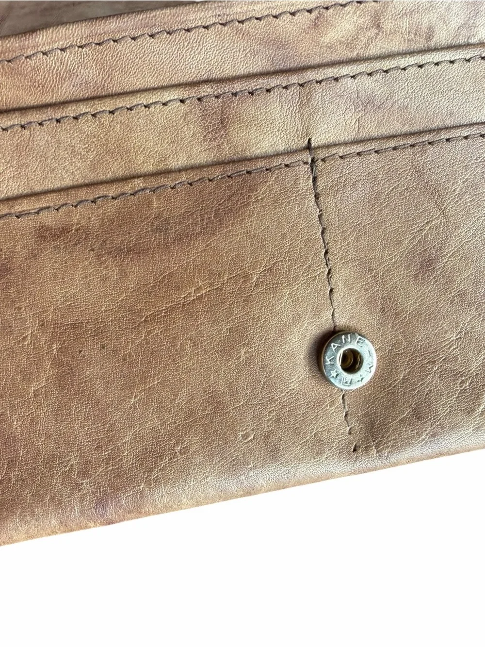Vintage Cartier Paris Leather Tan Beige Long Continental Flap Wallet 7.5x4in